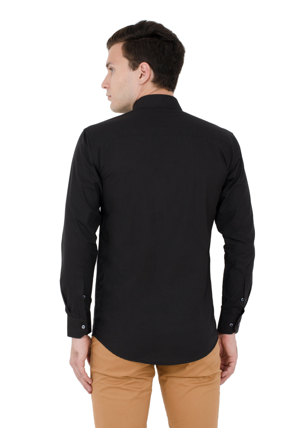Aurum Luxe Men’s 100% Cotton – Classic Jet Black Shirt