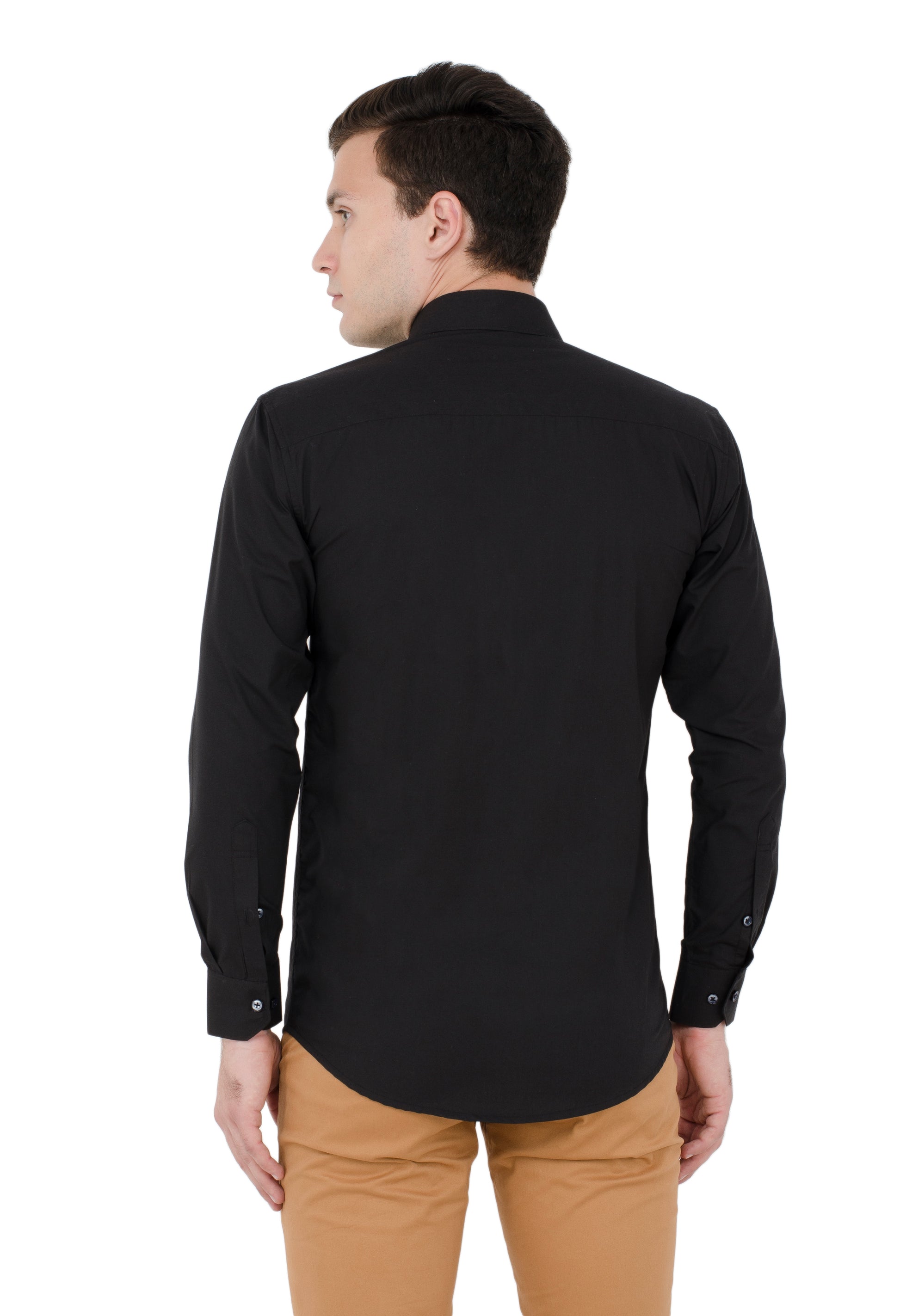 Aurum Luxe Men’s 100% Cotton – Classic Jet Black Shirt