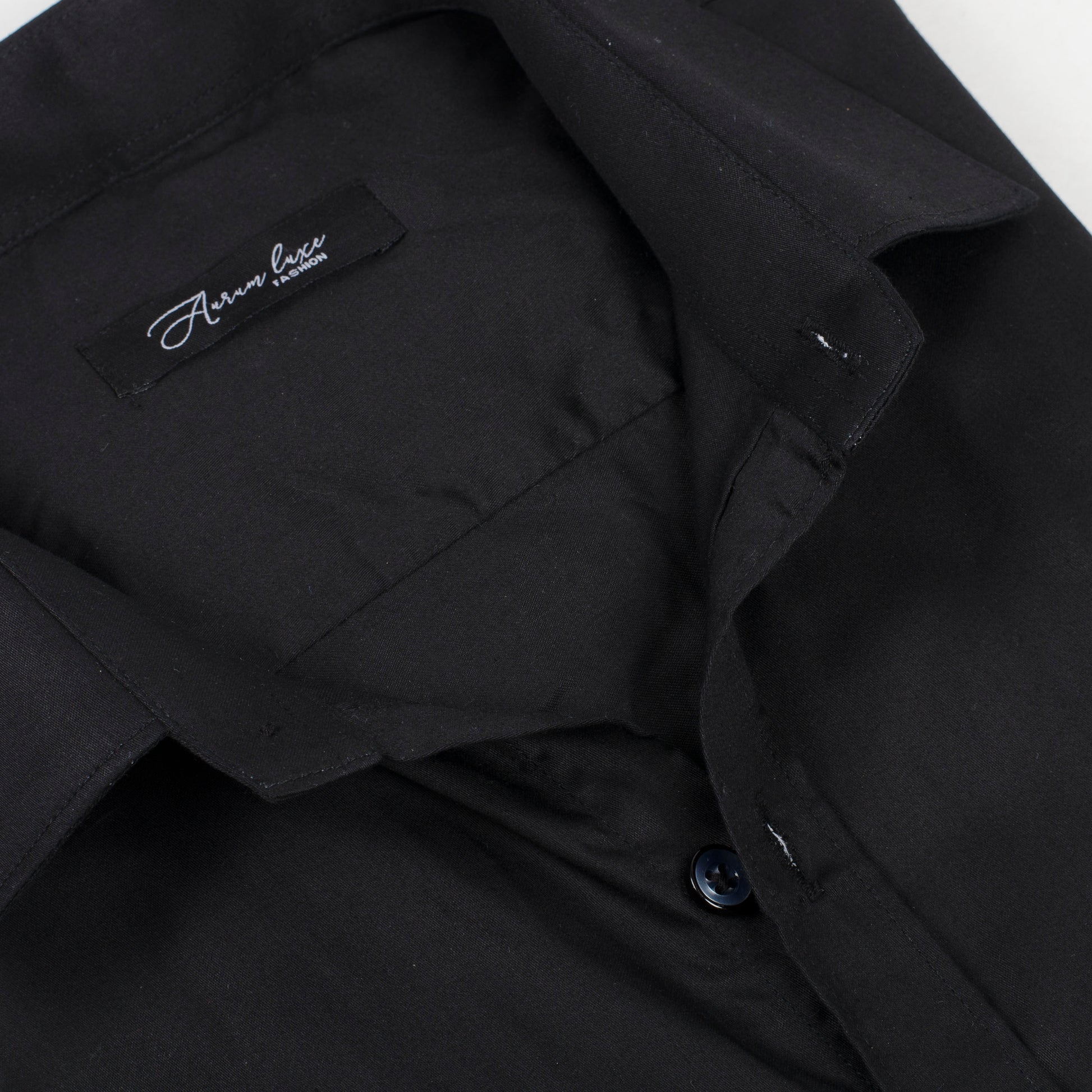 Aurum Luxe Men’s 100% Cotton – Classic Jet Black Shirt