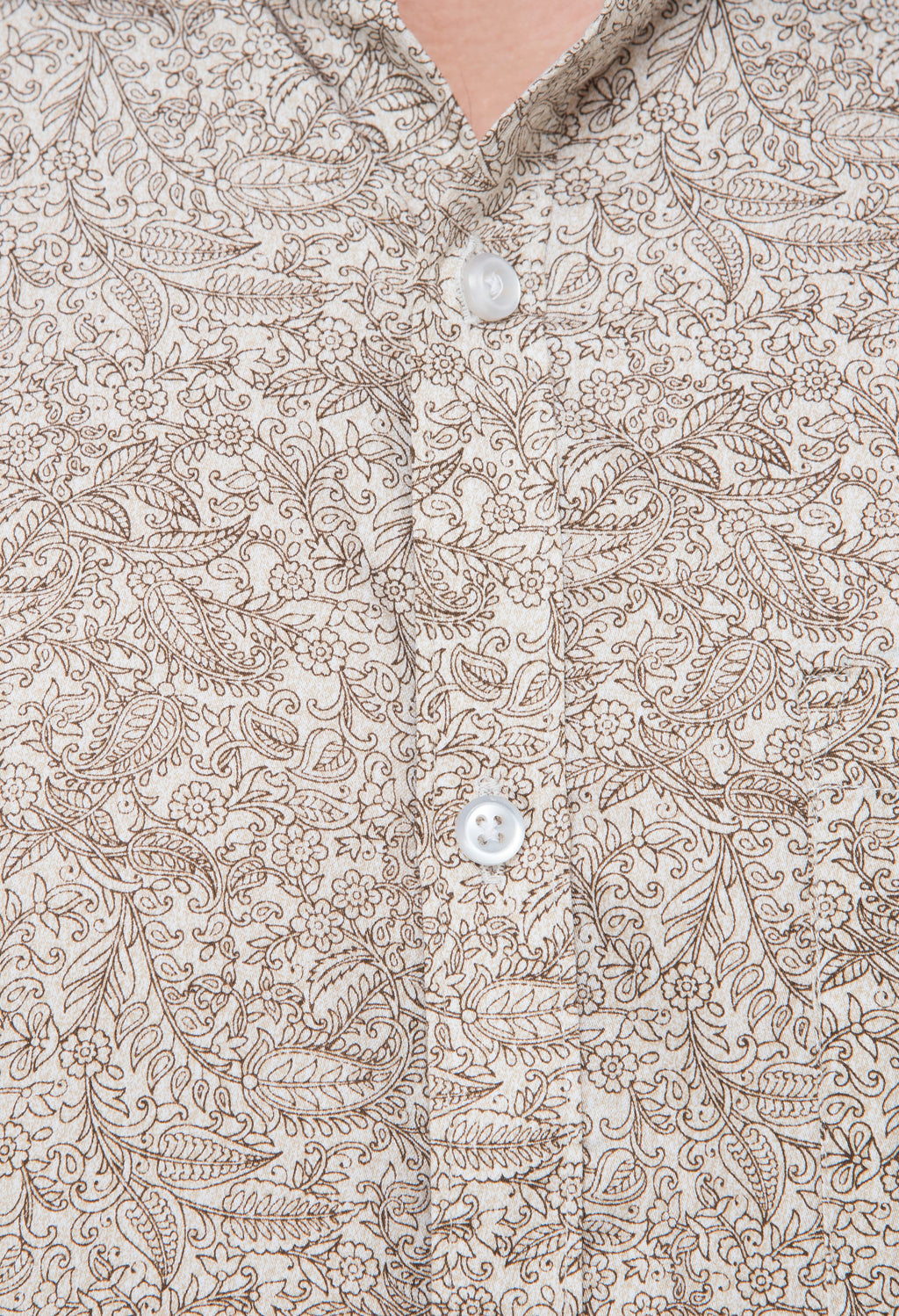 Men’s 100% Cotton Printed Shirt – Beige Floral Pattern | Aurum Luxe
