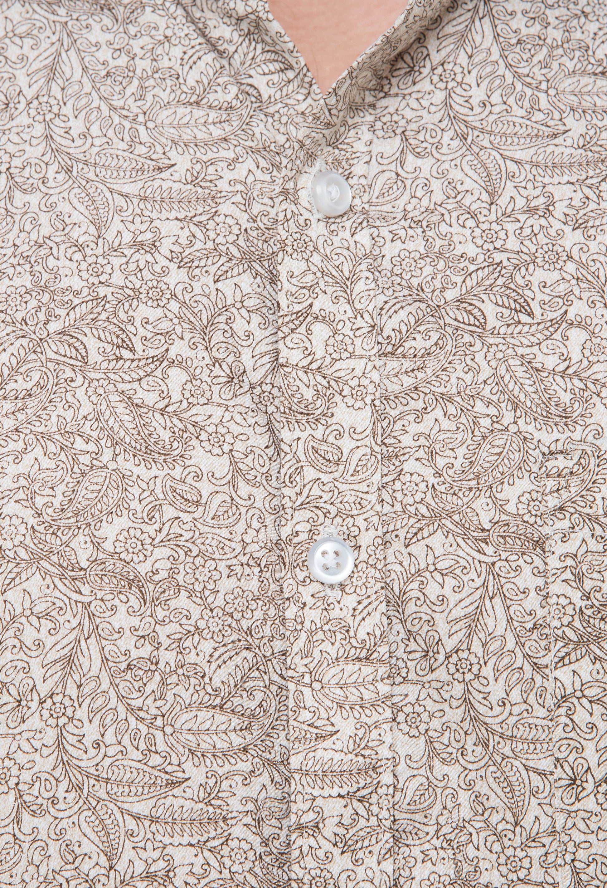 Men’s 100% Cotton Printed Shirt – Beige Floral Pattern | Aurum Luxe