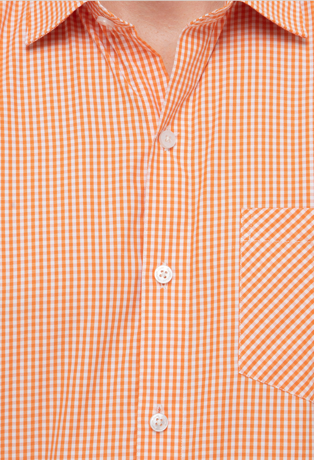100% Cotton Orange Gingham Check Shirt for Men | Aurum Luxe