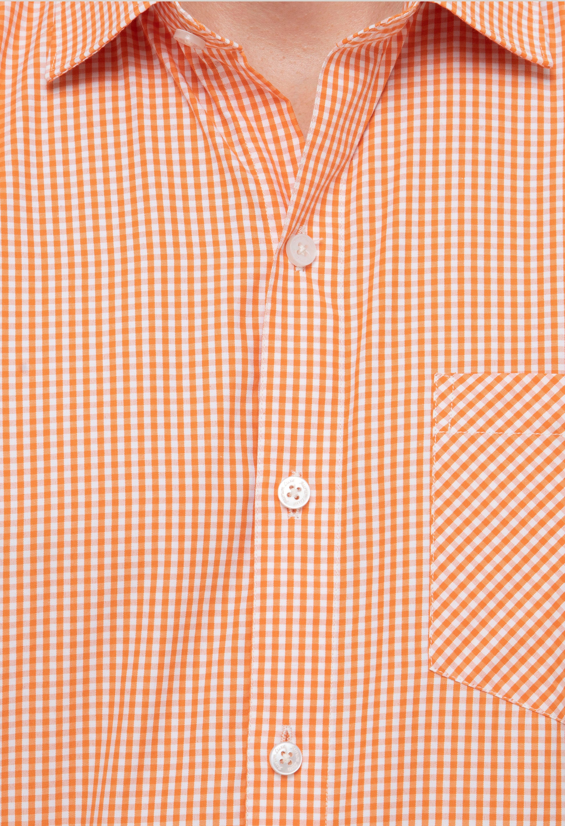100% Cotton Orange Gingham Check Shirt for Men | Aurum Luxe