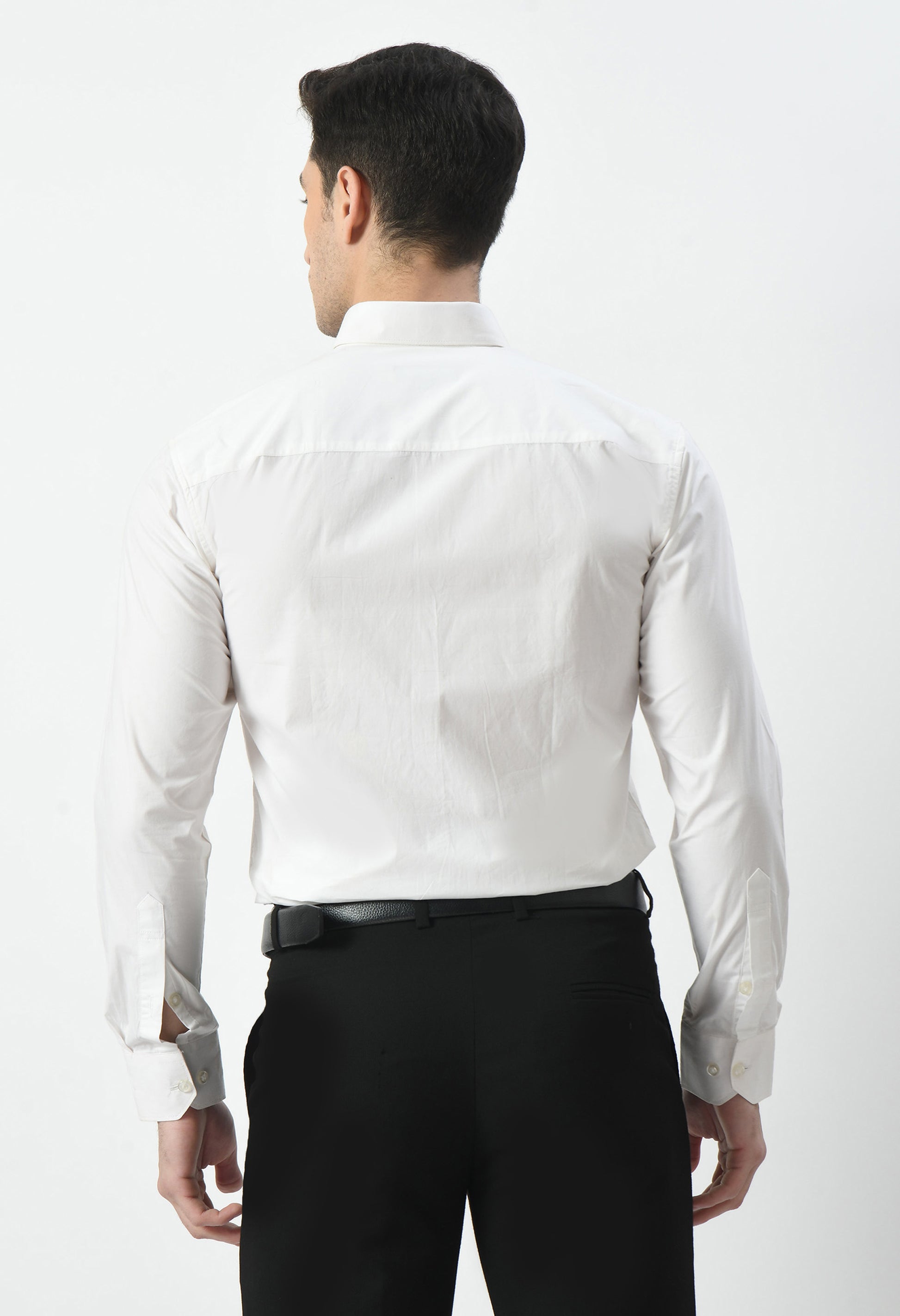 Men’s 100% Cotton White Formal Shirt – Tail | By Aurum Luxe