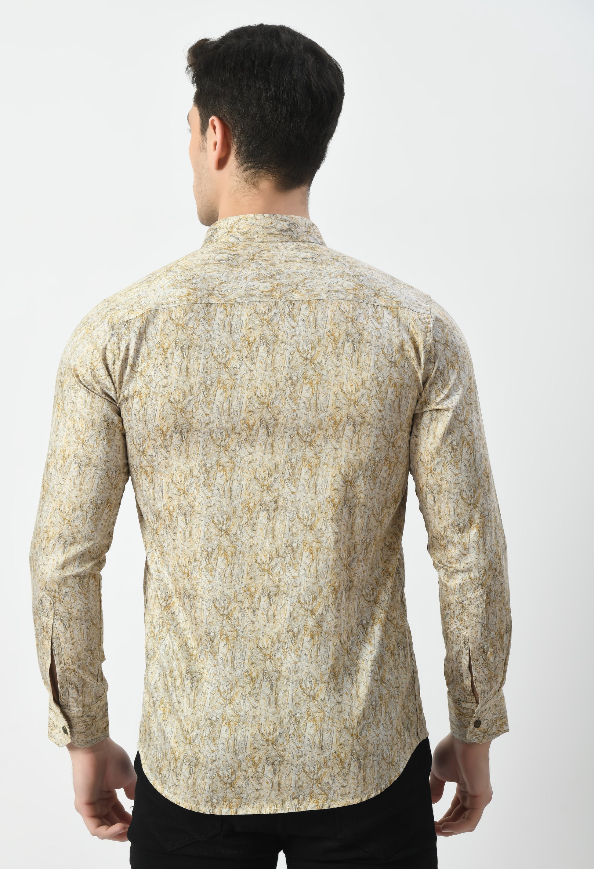 Men’s Artistic Botanical Print Shirt – 100% Premium Cotton